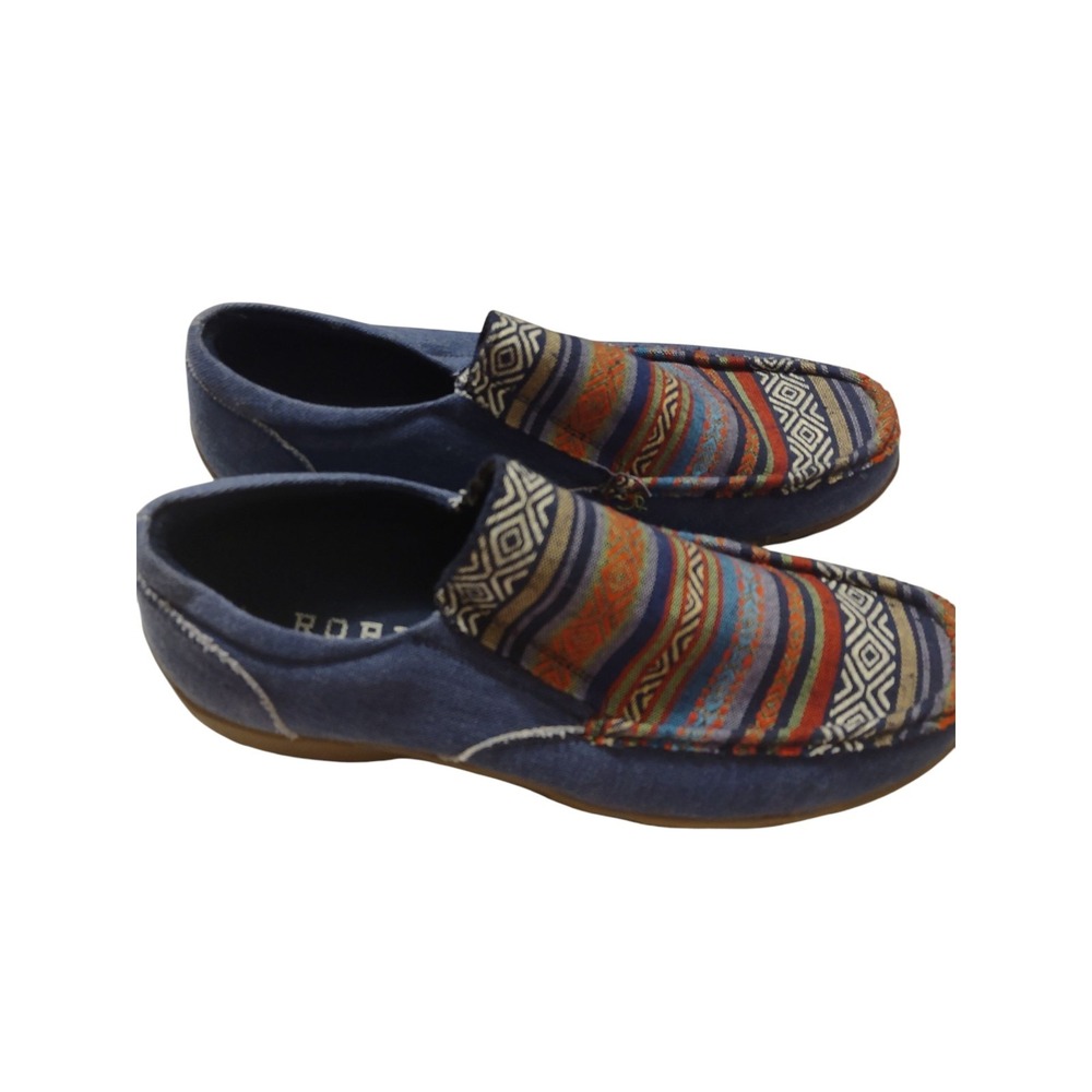 Roper Women's Southwestern Vamp‎ Slip-On Shoes Moc  09-021-0191-2466 Blue Sz 9.5